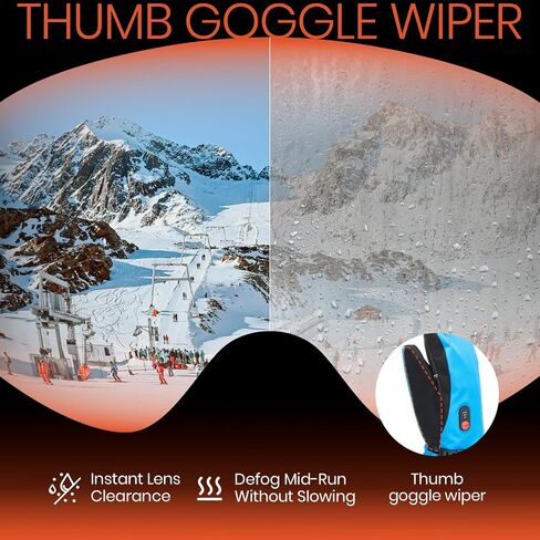 Heated Gloves for Men, 7.4V Heated Mittens for Women Rechargeable, PU Waterproof & Touchscreen Ideal for Winter, Hunting, Motorcycle, Skiing, Snowboarding, Fishing, Camping, Work in Saudi Arabia