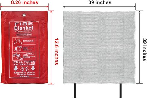 39 "X39" طوارئ بطانية النار للمنزل والمطبخ والتخييم والسيارات - غطاء سلامة قمع الحريق من الألياف الزجاجية الشاقة (حزمة واحدة) in Saudi Arabia