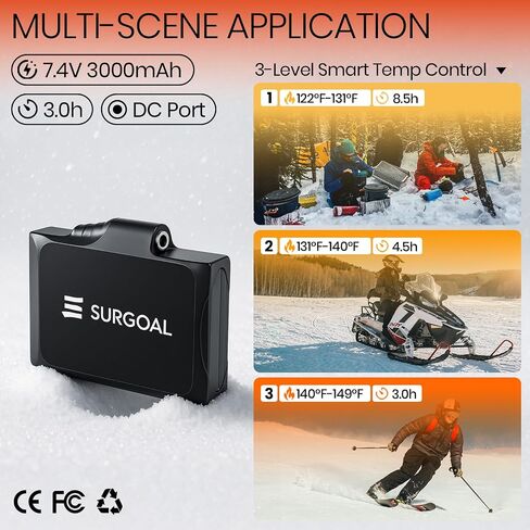 Heated Gloves for Men, 7.4V Heated Mittens for Women Rechargeable, PU Waterproof & Touchscreen Ideal for Winter, Hunting, Motorcycle, Skiing, Snowboarding, Fishing, Camping, Work in Saudi Arabia