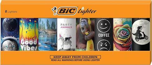 BIC Maxi Pocket Lighter, Special Edition Favorites Series, Assorted, 8 Count Pack of Lighters in Saudi Arabia