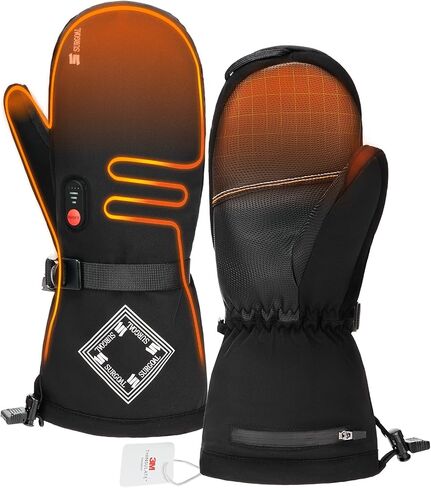 Heated Gloves for Men, 7.4V Heated Mittens for Women Rechargeable, PU Waterproof & Touchscreen Ideal for Winter, Hunting, Motorcycle, Skiing, Snowboarding, Fishing, Camping, Work in Saudi Arabia