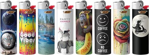 BIC Maxi Pocket Lighter, Special Edition Favorites Series, Assorted, 8 Count Pack of Lighters in Saudi Arabia