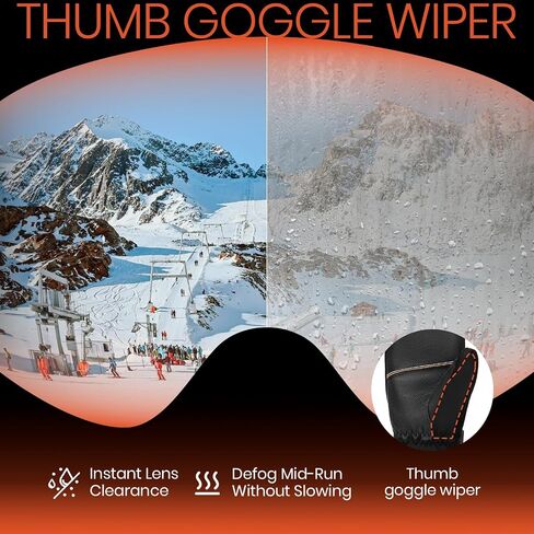 Heated Gloves for Men, 7.4V Heated Mittens for Women Rechargeable, PU Waterproof & Touchscreen Ideal for Winter, Hunting, Motorcycle, Skiing, Snowboarding, Fishing, Camping, Work in Saudi Arabia