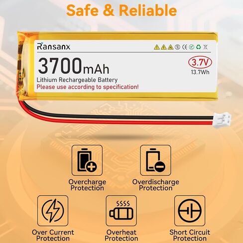 3.7V Lipo Battery 150mAh 401730 Rechargeable Lithium Polymer Battery with Micro JST 1.25 Connector Integrated Protection Circuit for Electronic Device (2 Pcs) in Kuwait