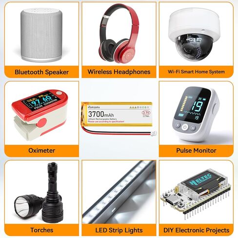 3.7V Lipo Battery 150mAh 401730 Rechargeable Lithium Polymer Battery with Micro JST 1.25 Connector Integrated Protection Circuit for Electronic Device (2 Pcs) in Kuwait