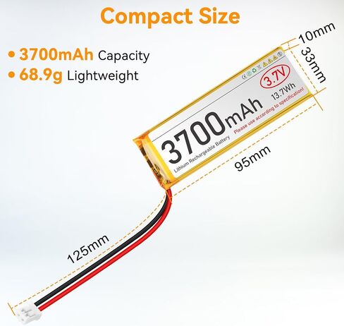 3.7V Lipo Battery 150mAh 401730 Rechargeable Lithium Polymer Battery with Micro JST 1.25 Connector Integrated Protection Circuit for Electronic Device (2 Pcs) in Kuwait