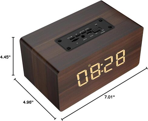 مكبر صوت صغير ، مكبر صوت بلوتوث خشبي 7 بوصات مع مكبر صوت لراديو FM HIFI على مدار الساعة المتطابق مع دعم التشغيل من 6 إلى 8 ساعات. in Saudi Arabia