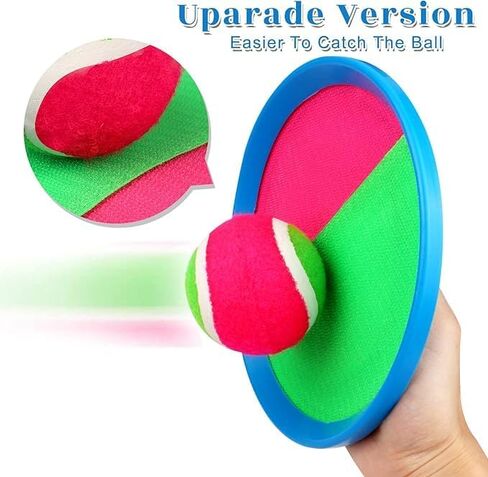 Toss and Catch Game Set - 4 Paddles, 4 Balls and 1 Storage Bag - Great Outdoor Toys/Gifts for Kids - Classic Beach and Yard Games in Saudi Arabia