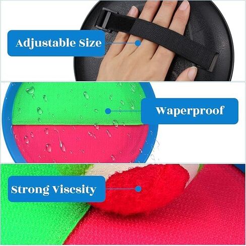 Toss and Catch Game Set - 4 Paddles, 4 Balls and 1 Storage Bag - Great Outdoor Toys/Gifts for Kids - Classic Beach and Yard Games in Saudi Arabia