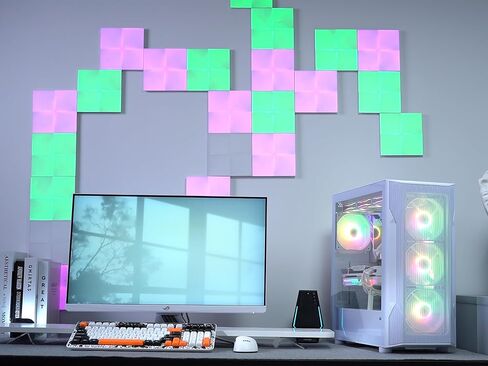 SAMA V MESH MID TOWER CASE - High Airflow PC GAMING GAMING PANEST MESH PANCE FROND FRAND FRANTER و 3 × 140 مم من المعجبين ARGB PWM ، يدعم ATX/M -ATX/ITX - أبيض in Kuwait