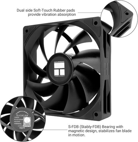 مروحة برودة CPU الحرارية TL-C12C-X28 X3 CPU ، مروحة سميكة 28 مم ، تبريد صامت 12 سم ، مروحة وحدة المعالجة المركزية سطح المكتب ، ضوضاء منخفضة ، مناسبة للهيكل ، مشعات تبريد الماء ، 3 حزم in Saudi Arabia