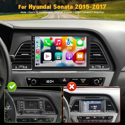 5GWiFi Upgrade Car Stereo for Hyundai Sonata 2015-2017 with Wireless Carplay & Android Auto, 4+64GB Android 13 Car Radio with Voice Control BT5.2 GPS SWC EQ FM RDS Mirror Link Backup Camera Mic in Saudi Arabia
