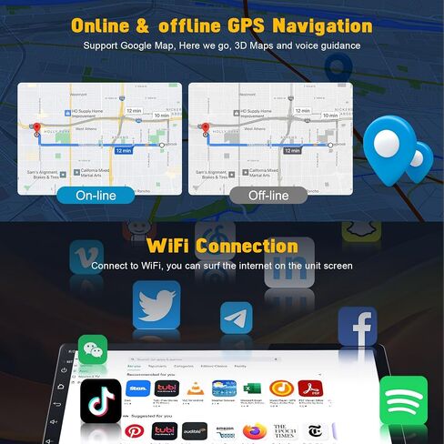 5GWiFi Upgrade Car Stereo for Hyundai Sonata 2015-2017 with Wireless Carplay & Android Auto, 4+64GB Android 13 Car Radio with Voice Control BT5.2 GPS SWC EQ FM RDS Mirror Link Backup Camera Mic in Saudi Arabia