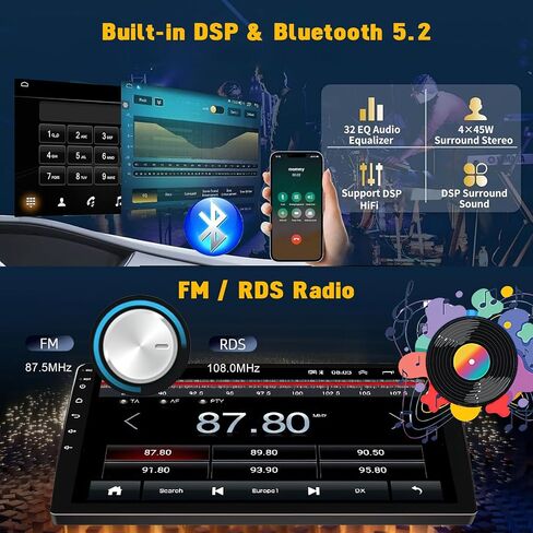 5GWiFi Upgrade Car Stereo for Hyundai Sonata 2015-2017 with Wireless Carplay & Android Auto, 4+64GB Android 13 Car Radio with Voice Control BT5.2 GPS SWC EQ FM RDS Mirror Link Backup Camera Mic in Saudi Arabia