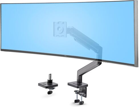 StarTech.com Monitor Desk Mount for up to 49in 32:9 Ultrawide Curved Screen, Mechanical Spring Arm, C-Clamp/Grommet, Max 44lb in Saudi Arabia