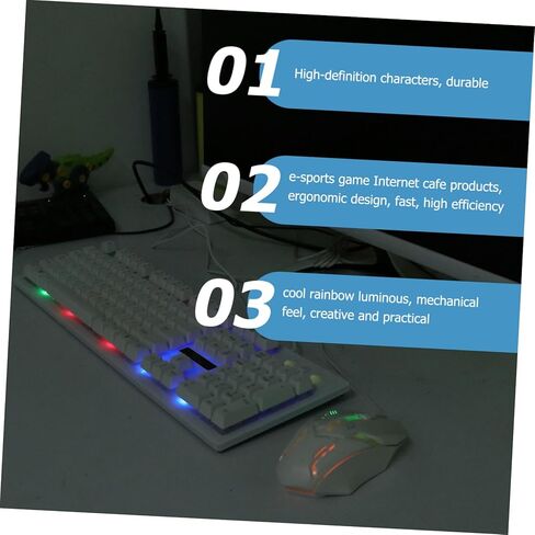 Gadpiparty Wired USB Gaming Keyboard و Mouse Mouse Meanical Mechanical Feel Cool Wuminous Design متينة لاستخدام اللاعبين والأصدقاء in Kuwait