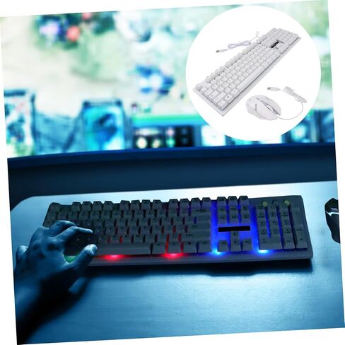 Gadpiparty Wired USB Gaming Keyboard و Mouse Mouse Meanical Mechanical Feel Cool Wuminous Design متينة لاستخدام اللاعبين والأصدقاء in Kuwait