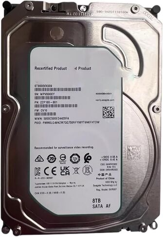 1pcs لرصد محركات الأقراص الصلبة الرأسية 8t 3.5 '' Sata HDD ST8000VX009 in Saudi Arabia