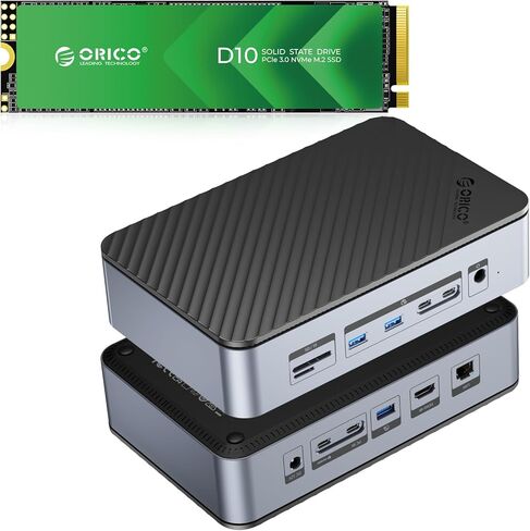 ORICO D35M2 128GB M.2 NVMe SSD and D10 12-in-1 Docking Station Dual Slot SSD Enclosure Bundle in Saudi Arabia