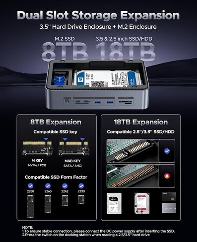 ORICO D35M2 128GB M.2 NVMe SSD and D10 12-in-1 Docking Station Dual Slot SSD Enclosure Bundle in Saudi Arabia