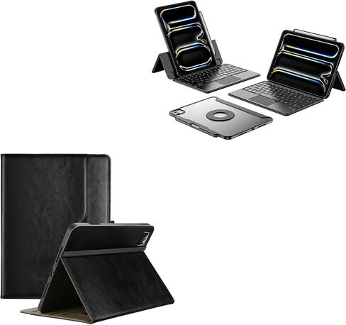 ProCase Keyboard Case for iPad Pro 11 Inch (M4) 2024 Bundle with PU Leather Case for iPad Pro 11 Inch 2024 M4 in Saudi Arabia