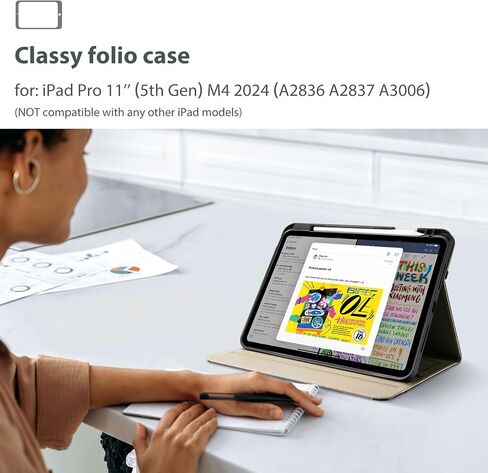 ProCase Keyboard Case for iPad Pro 11 Inch (M4) 2024 Bundle with PU Leather Case for iPad Pro 11 Inch 2024 M4 in Saudi Arabia