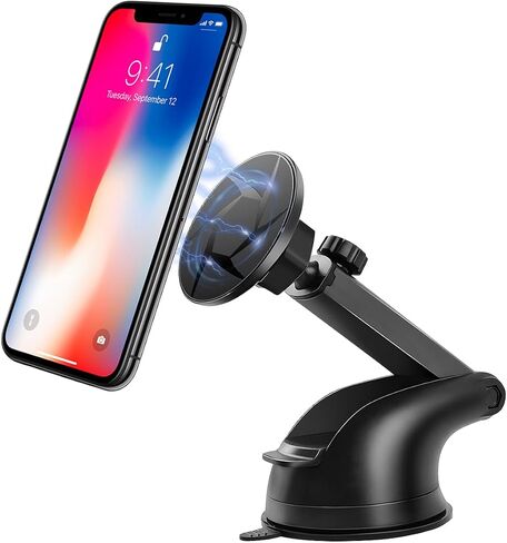 HZEL Magnetic Car Phone Holder, Vehicle Windshield Dashboard Cellphone Mount, Suction Cup Hands Free Automotive Smartphones Stand Accessories, Universal for SUV, Sedan, Truck (Style A) in Saudi Arabia