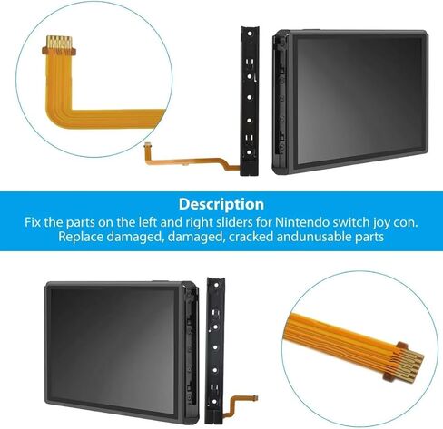 Grudawu repart جزء يمينًا ويسارًا للسكك الحديدية مع استبدال جزء Flex Cable Fix من أجل Nintendo Switch Switch Joy-Con Console NS Track in Saudi Arabia