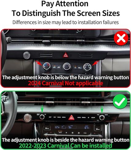 Wireless Charging car Phone Holder for Kia Carnival 2025 Accessories 12.3 inch Screen Fixed Clip,360° Rotation car Phone Mount Compatible with MagSafe in Kuwait