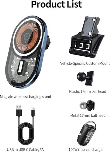 Wireless Charging car Phone Holder for Kia Carnival 2025 Accessories 12.3 inch Screen Fixed Clip,360° Rotation car Phone Mount Compatible with MagSafe in Kuwait