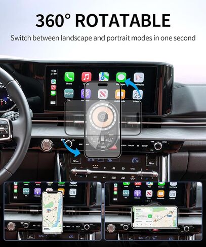 Wireless Charging car Phone Holder for Kia Carnival 2025 Accessories 12.3 inch Screen Fixed Clip,360° Rotation car Phone Mount Compatible with MagSafe in Kuwait