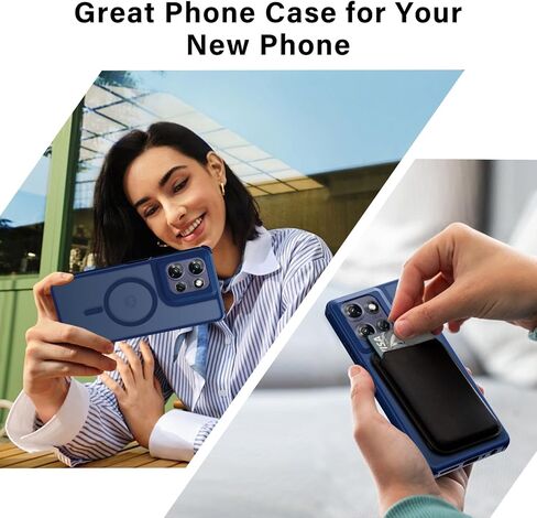 بالنسبة إلى Motorola Moto G Power 5G 2025 ، فإن علبة الهاتف مع حزمة شاشة 2 حزمة ، ومغناطيسي للصف العسكري ، وغطاء شفاف الظهر الوعرة الوعرة لحالة Moto G Power 2025 ، الأزرق in Kuwait