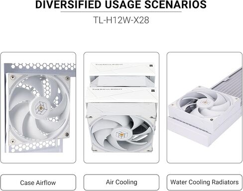 Thermalright TL-H12W-X28 مروحة حالة الكمبيوتر الرفيعة 2150 دورة في الدقيقة ، مروحة CPU الهادئة ، مروحة تبريد سماكة 28 مم ، مروحة مبرد وحدة المعالجة المركزية على سطح المكتب ، متوافقة مع برودة التبريد والتبريد الأبيض ، أبيض ، أبيض in Saudi Arabia