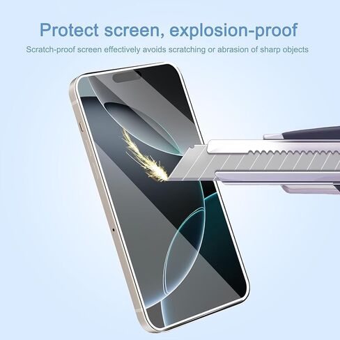 3 Pack Screen Protector for iPhone 16 / iPhone 15 / iPhone 15 Pro [6.1 Inch] with Installation Frame, Tempered Glass, Sensor Protection, Dynamic Island Compatible, Case Friendly in Saudi Arabia