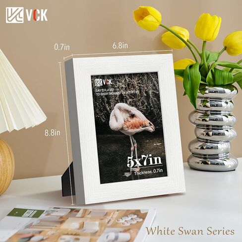 إطار صورة VCK مقاس 14×24، مصنوع من حبيبات خشبية بيضاء حصرية، وإطارات ملصقات من الخشب الصلب - للتعليق على الحائط in Saudi Arabia