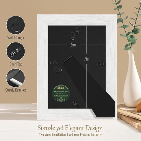إطار صورة VCK مقاس 14×24، مصنوع من حبيبات خشبية بيضاء حصرية، وإطارات ملصقات من الخشب الصلب - للتعليق على الحائط in Saudi Arabia