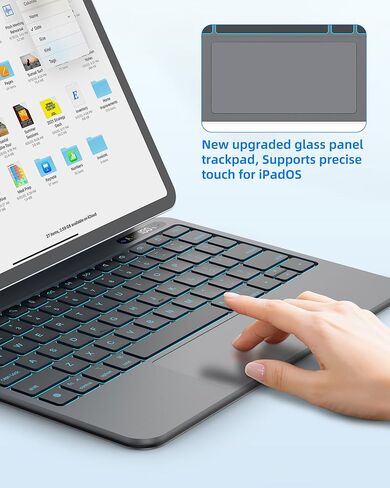 حالة لوحة المفاتيح لـ iPad Air 11 بوصة M3 2025/M2 2024/iPad Air 4th/5th 10.9 بوصة و iPad Pro 11 بوصة (4th/3rd/2nd/1st Gen) ، لوحة مفاتيح سبيكة الألومنيوم خفيفة الوزن مع لوحة التتبع ، 7 لون in Kuwait