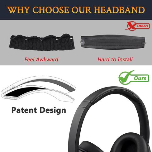 غطاء رأس Soulwit لسماعات الرأس Sony WH-CH720N/WH-CH720 ، جزء إصلاح وسادة HeadStrap البديلة-الرمادي in Saudi Arabia