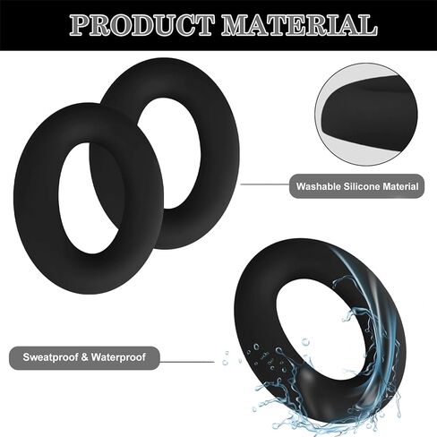 Aiivioll QC Ultra Silicone Ear Pads Cover for Bose QuietComfort Ultra Headphones, Washable Sweat Earpad Covers for QuietComfort Ultra Bluetooth Headphones Accessories Protective Pads Cover(Black) in Kuwait