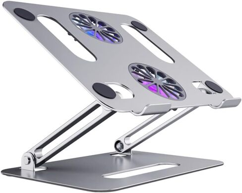 Laptop Tablet Stand with Cooling Fan Heat Dissipation Aluminum for Desktop Stand Notebook Holder Cooler(D) in Kuwait