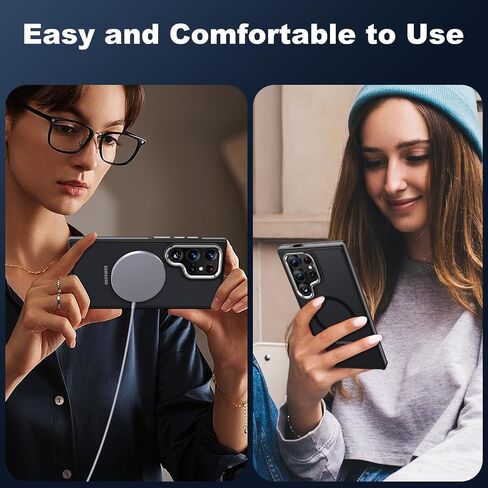 Jame for Samsung Galaxy S24 Ultra Case ، [متوافق مع Magsafe] [حماية الصف العسكري] [ANTY-SLIP GRIP] GOOMOUS CAMERT CAMERA GALAXY S24 ULTRA MANGET MATTE CASE ، ORANGE in Kuwait