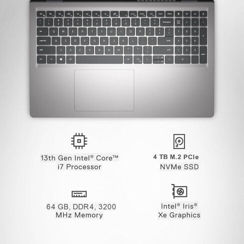 Dell Inspiron 15 3530 Business Business Captop ، 15.6 "عرض FHD ، Intel 10-Core I7-1355U ، 64 جيجابايت ذاكرة الوصول العشوائي in Kuwait