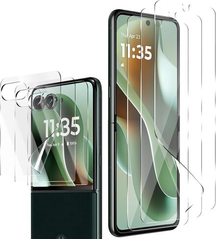 [3+ 3 Pack] واقي شاشة TPU لـ Motorola Razr+ Plus 2025/Ultra 2025 (وليس الزجاج) ، و 3 Pack TPU حامي الشاشة الرئيسية+ 3 فيلم TPU الأمامي ، خالية in Kuwait