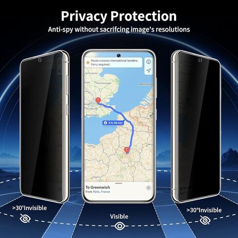 3+2 حزمة حزمة شاشة شاشة الخصوصية وحماية عدسة الكاميرا لجهاز Galaxy S25 5G ، ودعم صلابة مضاد للتجسس 9H دعم البصمة ، واقي شاشة زجاجي مقسمة لـ Samsung Galaxy S25 in Kuwait