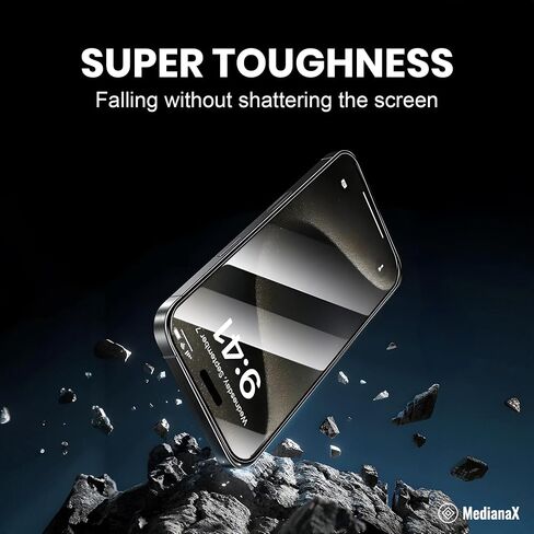 بالنسبة إلى iPhone 15 Pro Max Screen Protector ، [3 عبوات] الزجاج المقسى ، والتركيب السهل ، والصف العسكري ، ومتوافق مع الحالة in Saudi Arabia