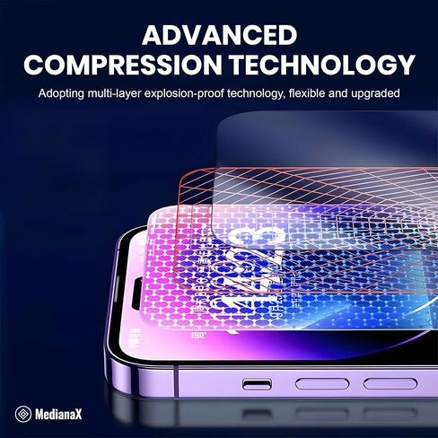 بالنسبة إلى iPhone 15 Pro Max Screen Protector ، [3 عبوات] الزجاج المقسى ، والتركيب السهل ، والصف العسكري ، ومتوافق مع الحالة in Saudi Arabia