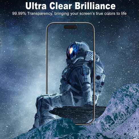 بالنسبة إلى iPhone 15 Pro Max Screen Protector ، [3 عبوات] الزجاج المقسى ، والتركيب السهل ، والصف العسكري ، ومتوافق مع الحالة in Saudi Arabia