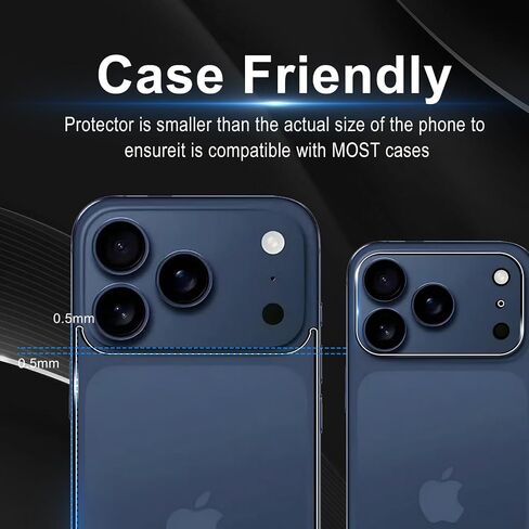 واقي الشاشة متوافق مع iPhone 17 Pro ، واقي خلفي 2 PCS + 2 PCS حامي عدسة الكاميرا ، والزجاج عالي الدقة ، ومكافحة الخدش ، وسهولة التثبيت in Saudi Arabia