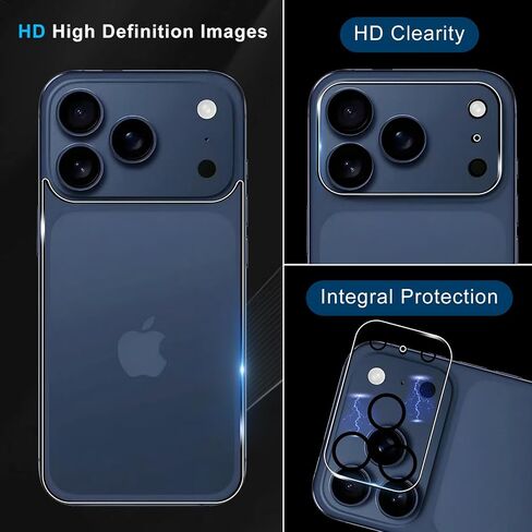 واقي الشاشة متوافق مع iPhone 17 Pro ، واقي خلفي 2 PCS + 2 PCS حامي عدسة الكاميرا ، والزجاج عالي الدقة ، ومكافحة الخدش ، وسهولة التثبيت in Saudi Arabia