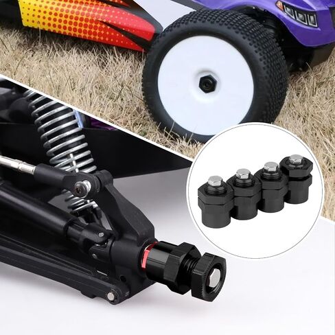 Hobbypark 12 مم إلى 17 مم محول محور العجلة السداسي تحويل إزاحة لـ 1/10 RC سيارات شاحنات الطرق الوعرة عربات التي تجرها الدواب ترقية إطارات 1/8 (مع محول أسود) in Saudi Arabia